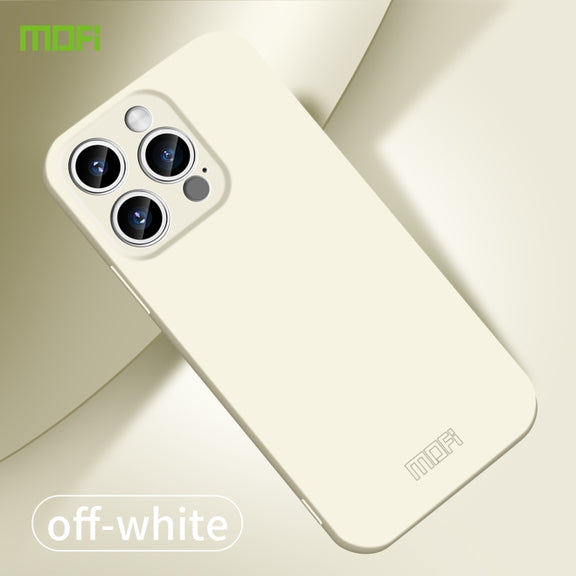 For iPhone 15 Pro Max MOFI Qin Series Skin Feel All-inclusive Silicone Phone Case(Beige)