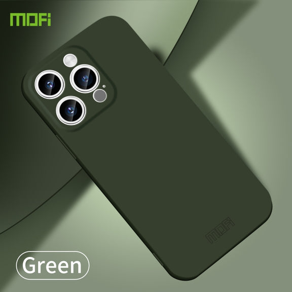 For iPhone 15 Pro MOFI Qin Series Skin Feel All-inclusive Silicone Phone Case(Green)