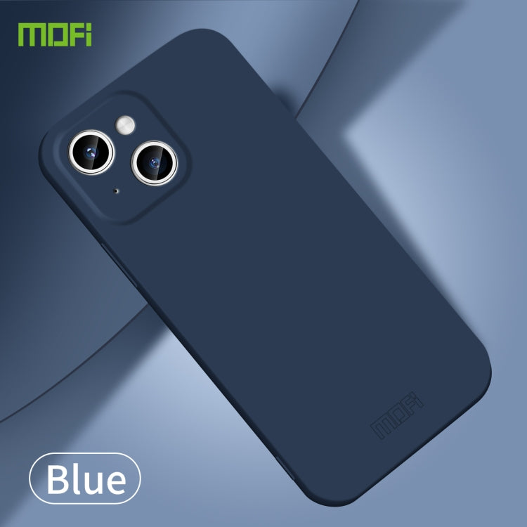 For iPhone 15 Plus MOFI Qin Series Skin Feel All-inclusive Silicone Phone Case(Blue) - iPhone 15 Plus Cases by MOFI | Online Shopping South Africa | PMC TechLife