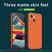 For iPhone 15 MOFI Qin Series Skin Feel All-inclusive Silicone Phone Case(Orange)