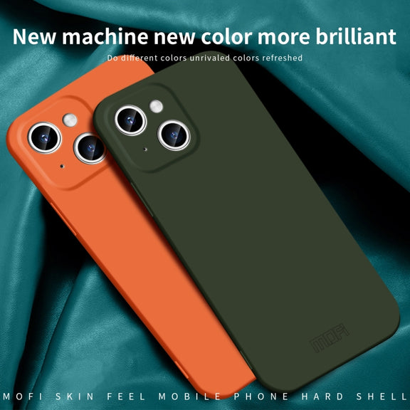 For iPhone 15 MOFI Qin Series Skin Feel All-inclusive Silicone Phone Case(Orange)