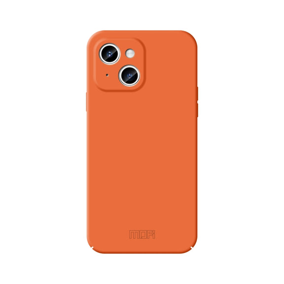 For iPhone 15 MOFI Qin Series Skin Feel All-inclusive Silicone Phone Case(Orange)