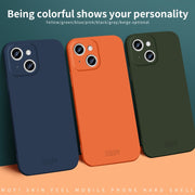 For iPhone 15 MOFI Qin Series Skin Feel All-inclusive Silicone Phone Case(Orange)