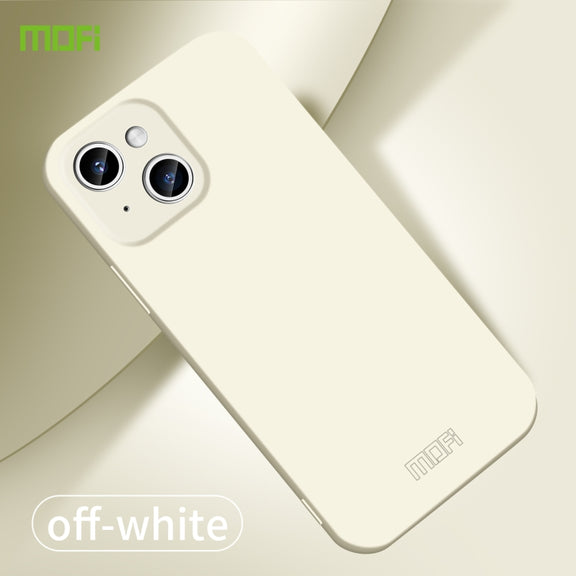 For iPhone 15 MOFI Qin Series Skin Feel All-inclusive Silicone Phone Case(Beige)
