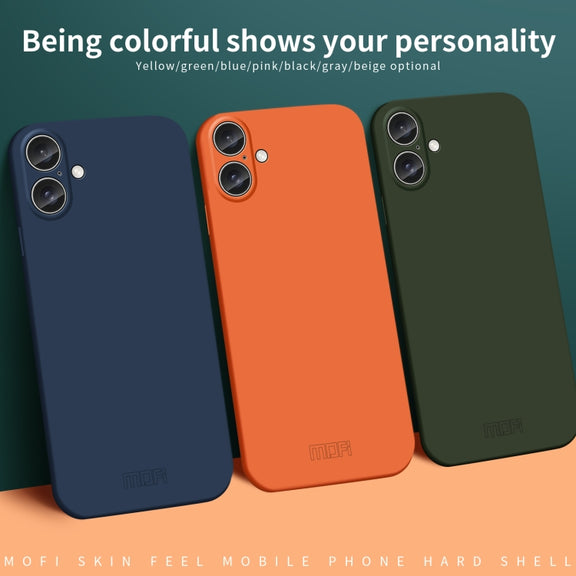 For iPhone 16 Plus MOFI Qin Series Skin Feel All-inclusive PC Phone Case(Gray)