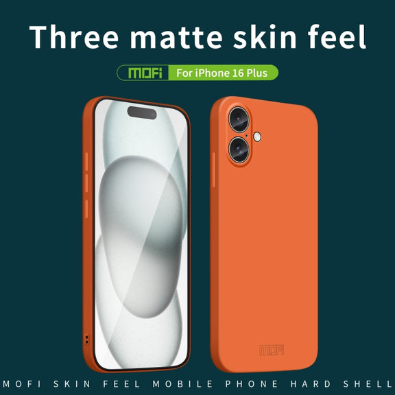 For iPhone 16 Plus MOFI Qin Series Skin Feel All-inclusive PC Phone Case(Orange)
