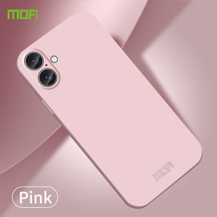For iPhone 16 Plus MOFI Qin Series Skin Feel All-inclusive PC Phone Case(Pink)