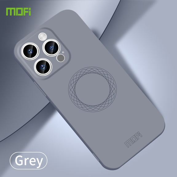 For iPhone 15 Pro MOFI Qin Series Skin Feel All-inclusive Silicone Phone Case(Gray)