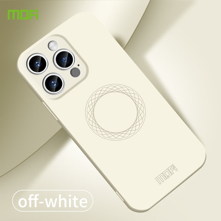 For iPhone 15 Pro MOFI Qin Series Magsafe Skin Feel All-inclusive Silicone Phone Case(Beige)
