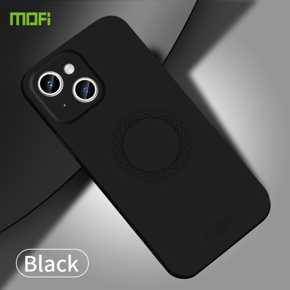 For iPhone 15 Plus MOFI Qin Series Skin Feel All-inclusive Silicone Phone Case(Black)
