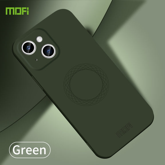 For iPhone 15 Plus MOFI Qin Series Skin Feel All-inclusive Silicone Phone Case(Green)