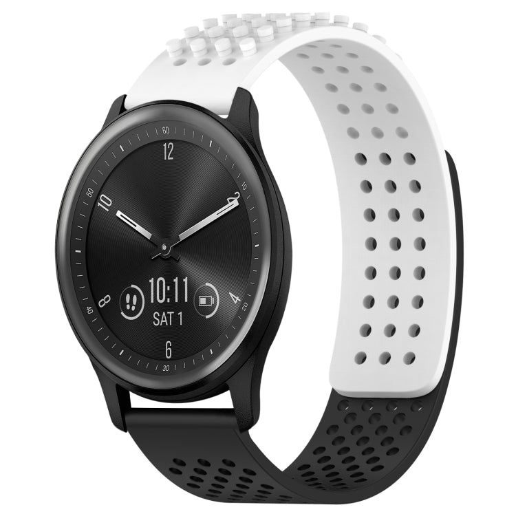 For GarminMove Trend 20mm Holes Breathable 3D Dots Silicone Watch Band(White+Black) - free shipping - PMC TechLife - Order now!