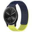 For GarminMove Trend 20mm Holes Breathable 3D Dots Silicone Watch Band(Midnight Blue+Lime Green) - Watch Bands by PMC TechLife | Online Shopping South Africa | PMC TechLife