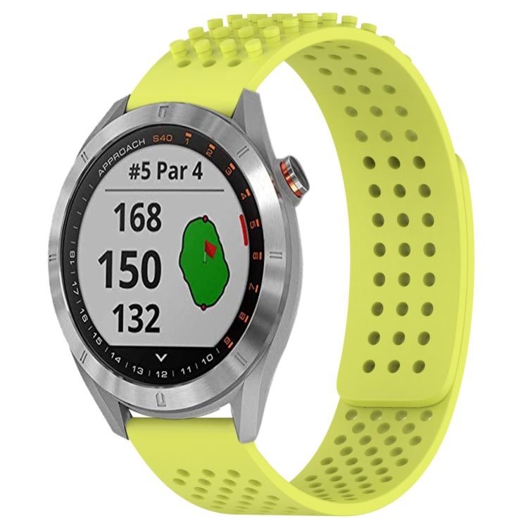 For Garmin Approach S40 20mm Holes Breathable 3D Dots Silicone Watch Band(Lime Green) - Watch Bands by PMC TechLife | Online Shopping South Africa | PMC TechLife