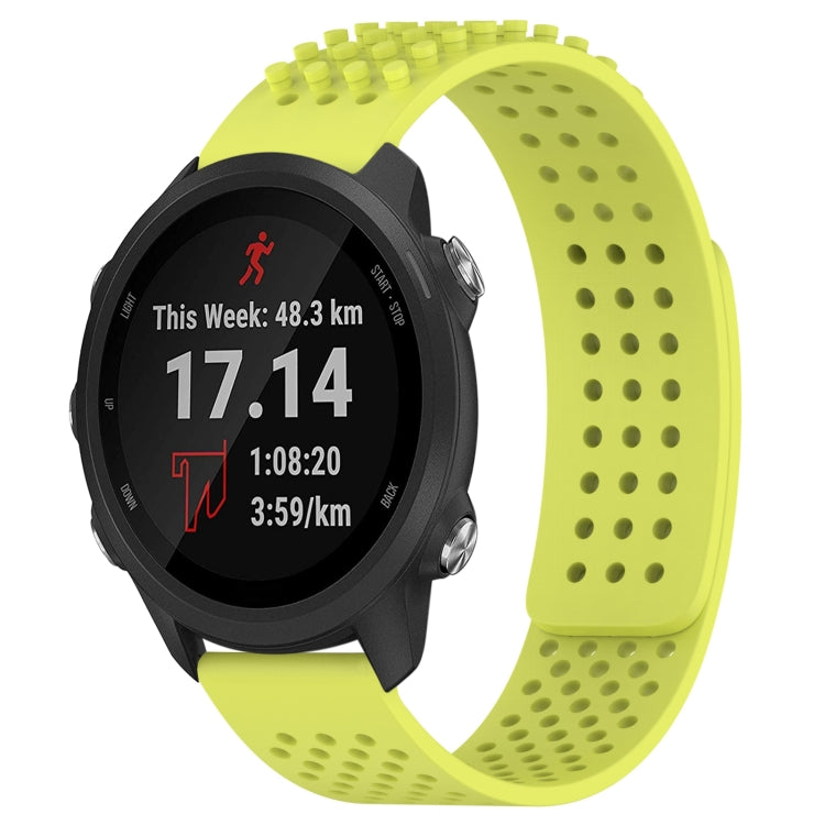 For Garmin Forerunner 245 20mm Holes Breathable 3D Dots Silicone Watch Band(Lime Green) - Watch Bands by PMC TechLife | Online Shopping South Africa | PMC TechLife