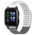 For Garmin Forerunner Sq2 Music 20mm Holes Breathable 3D Dots Silicone Watch Band(White+Grey) - Watch Bands by PMC TechLife | Online Shopping South Africa | PMC TechLife