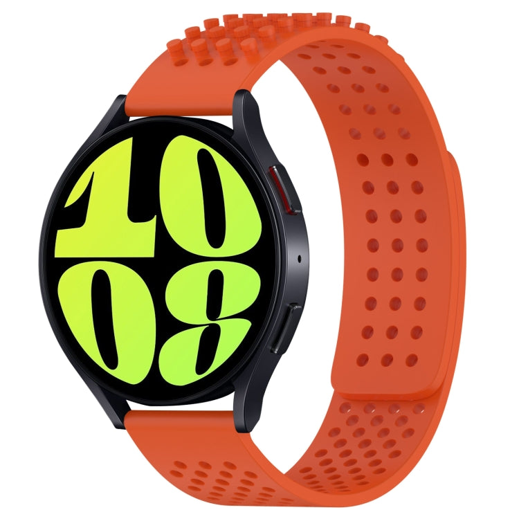 For Samsung Galaxy Watch 6 44mm 20mm Holes Breathable 3D Dots Silicone Watch Band(Orange) - Watch Bands by PMC TechLife | Online Shopping South Africa | PMC TechLife