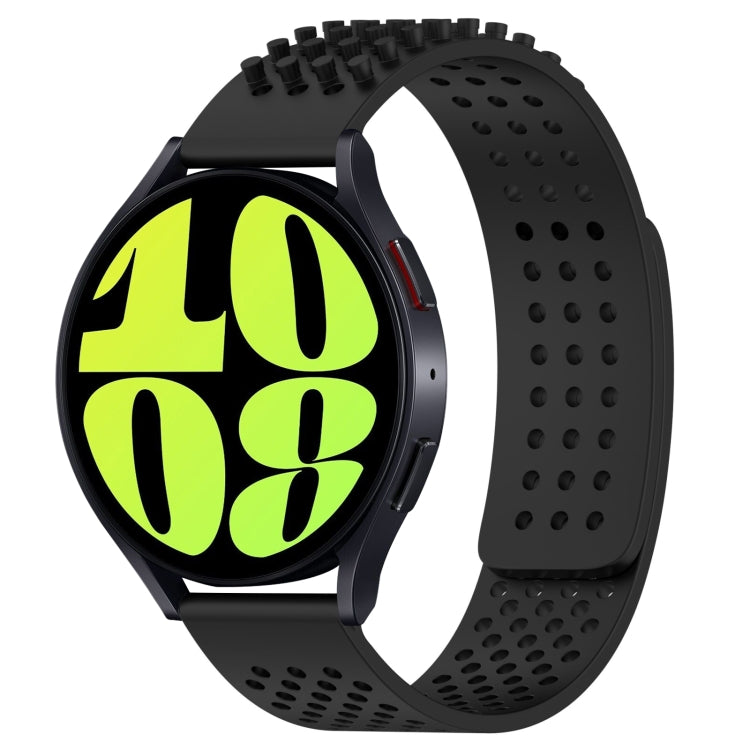 For Samsung Galaxy Watch 6 44mm 20mm Holes Breathable 3D Dots Silicone Watch Band(Black) - Watch Bands by PMC TechLife | Online Shopping South Africa | PMC TechLife