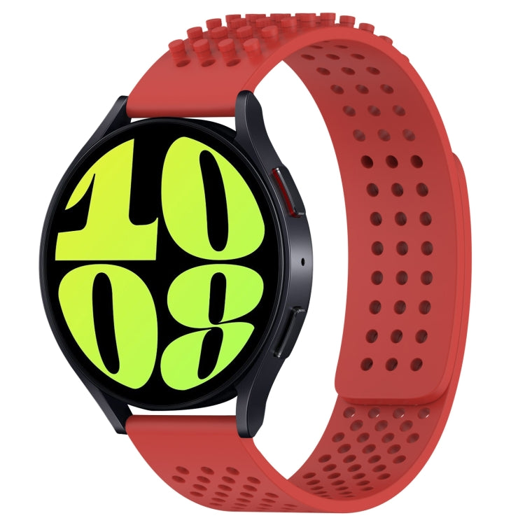 For Samsung Galaxy Watch 6 40mm 20mm Holes Breathable 3D Dots Silicone Watch Band(Red) - Watch Bands by PMC TechLife | Online Shopping South Africa | PMC TechLife