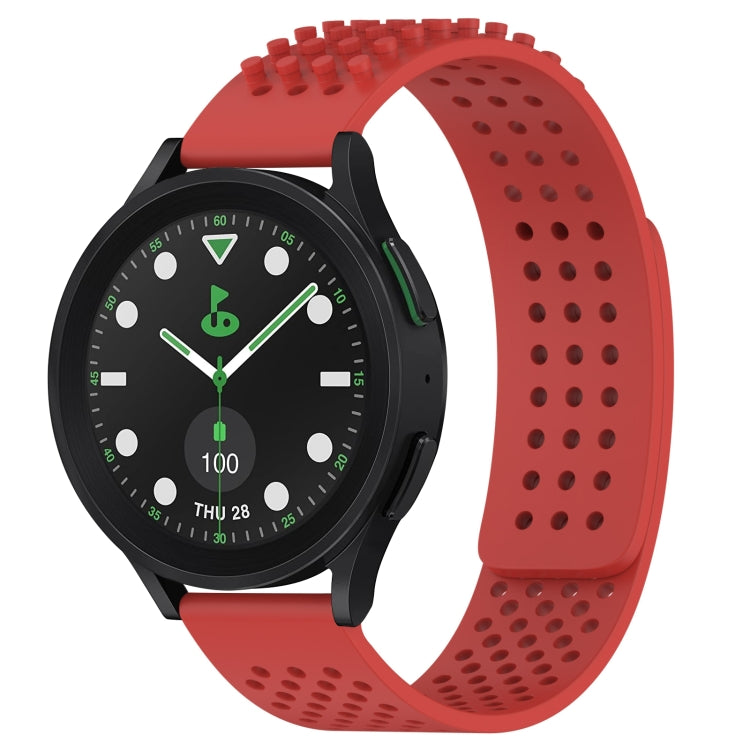 For Samsung Galaxy watch 5 Pro Golf Edition 20mm Holes Breathable 3D Dots Silicone Watch Band(Red) - free shipping - PMC TechLife - Order now!