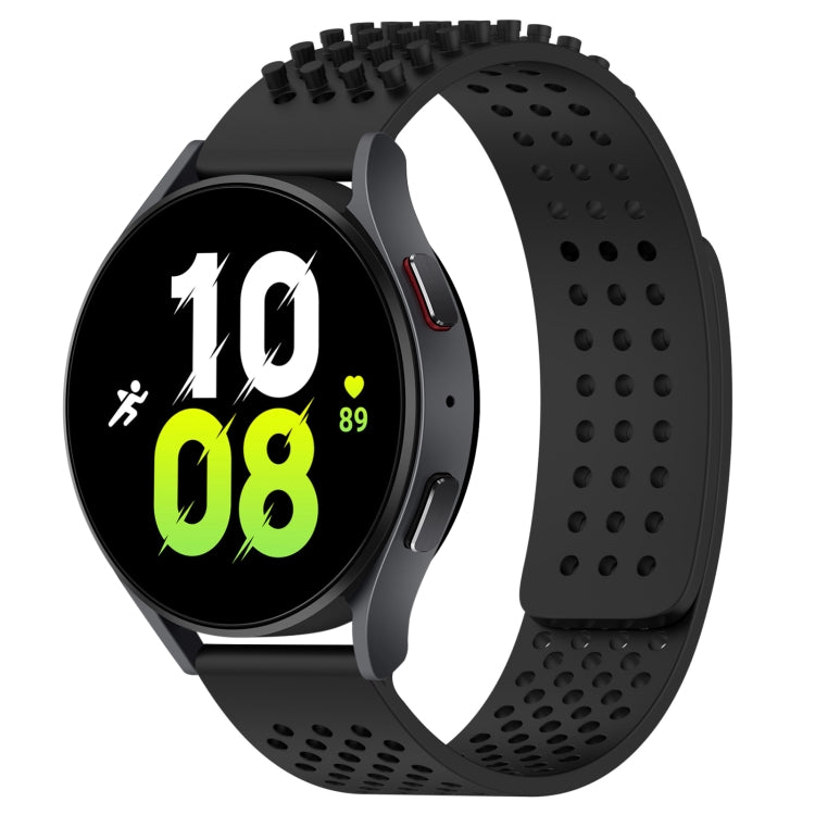 For Samsung Galaxy Watch 5  44mm 20mm Holes Breathable 3D Dots Silicone Watch Band(Black) - Watch Bands by PMC TechLife | Online Shopping South Africa | PMC TechLife