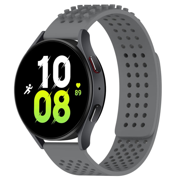 For Samsung Galaxy Watch 5  44mm 20mm Holes Breathable 3D Dots Silicone Watch Band(Grey)