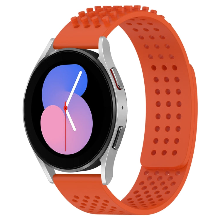 For Samsung Galaxy Watch 5  40mm 20mm Holes Breathable 3D Dots Silicone Watch Band(Orange) - Watch Bands by PMC TechLife | Online Shopping South Africa | PMC TechLife