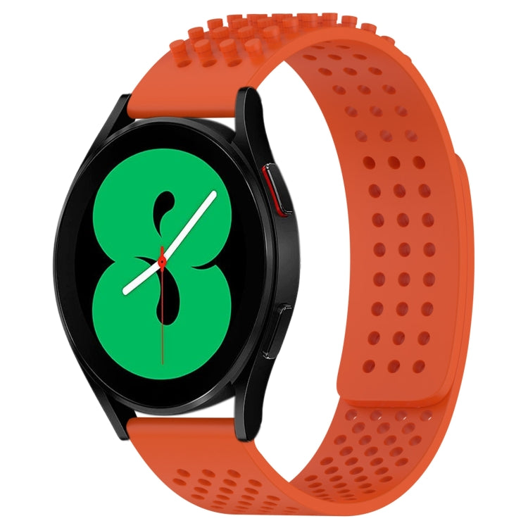 For Samsung Galaxy Watch 4 44mm 20mm Holes Breathable 3D Dots Silicone Watch Band(Orange) - Watch Bands by PMC TechLife | Online Shopping South Africa | PMC TechLife