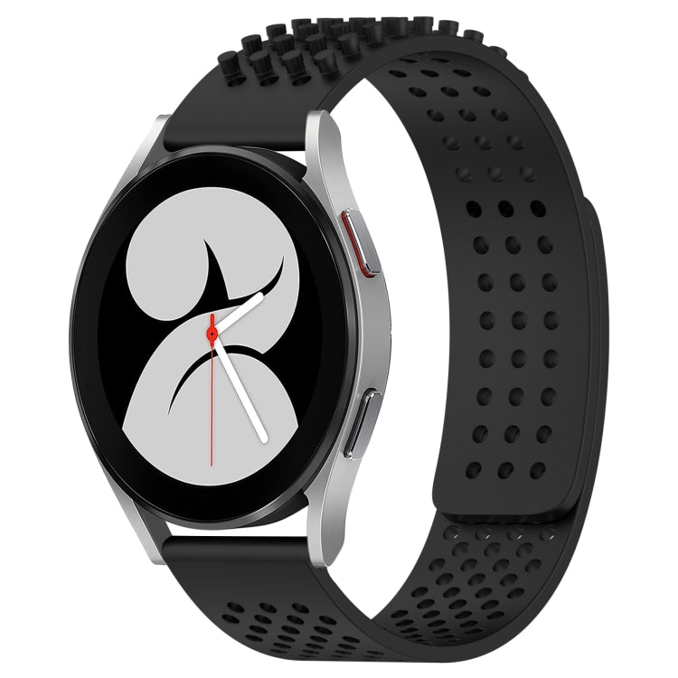 For Samsung Galaxy Watch 4 40mm 20mm Holes Breathable 3D Dots Silicone Watch Band(Black) - Watch Bands by PMC TechLife | Online Shopping South Africa | PMC TechLife