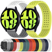 For Samsung Galaxy Watch Active 2 40mm 20mm Holes Breathable 3D Dots Silicone Watch Band(Red)