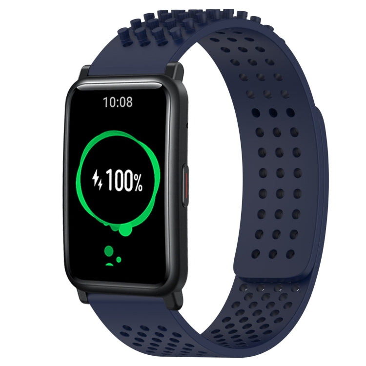 For Honor Watch ES 20mm Holes Breathable 3D Dots Silicone Watch Band(Midnight Blue) - Watch Bands by PMC TechLife | Online Shopping South Africa | PMC TechLife