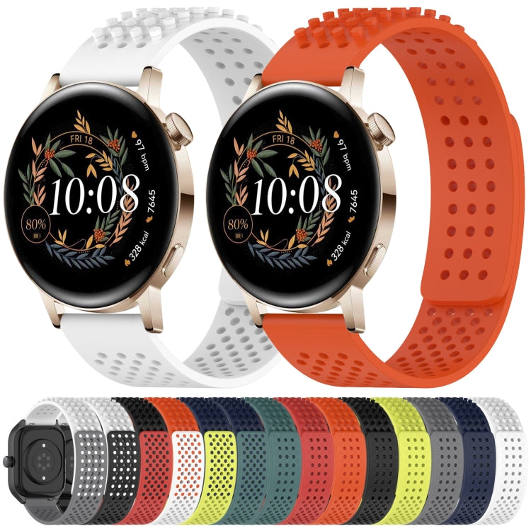 For Huawei Watch GT3 42mm 20mm Holes Breathable 3D Dots Silicone Watch Band(Black) - Watch Bands by PMC TechLife | Online Shopping South Africa | PMC TechLife