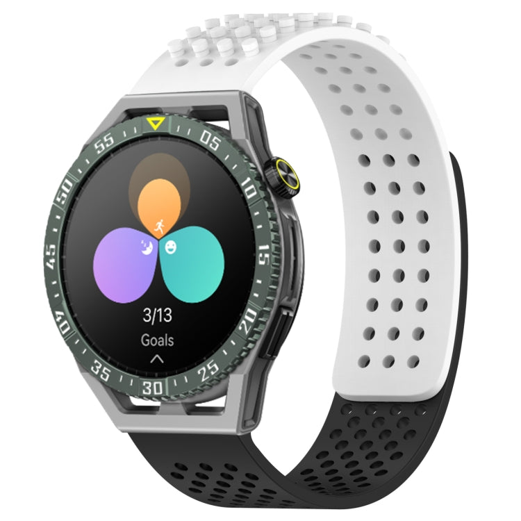 For Huawei Watch GT3 SE 22mm Holes Breathable 3D Dots Silicone Watch Band(White+Black) - Watch Bands by PMC TechLife | Online Shopping South Africa | PMC TechLife