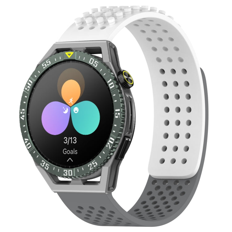 For Huawei Watch GT3 SE 22mm Holes Breathable 3D Dots Silicone Watch Band(White+Grey) - Watch Bands by PMC TechLife | Online Shopping South Africa | PMC TechLife