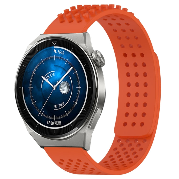 For Huawei Watch GT3 Pro 46mm 22mm Holes Breathable 3D Dots Silicone Watch Band(Orange) - Watch Bands by PMC TechLife | Online Shopping South Africa | PMC TechLife