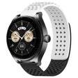 For Huawei Watch Buds 22mm Holes Breathable 3D Dots Silicone Watch Band(White+Black) - Watch Bands by PMC TechLife | Online Shopping South Africa | PMC TechLife