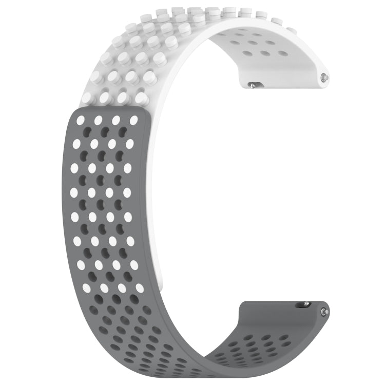 For Huawei Watch Buds 22mm Holes Breathable 3D Dots Silicone Watch Band(White+Grey) - Watch Bands by PMC TechLife | Online Shopping South Africa | PMC TechLife