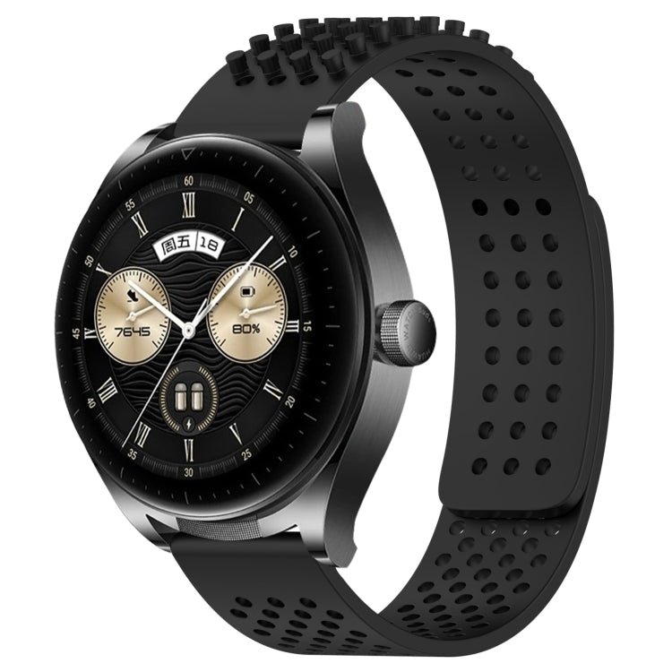 For Huawei Watch Buds 22mm Holes Breathable 3D Dots Silicone Watch Band(Black) - Watch Bands by PMC TechLife | Online Shopping South Africa | PMC TechLife