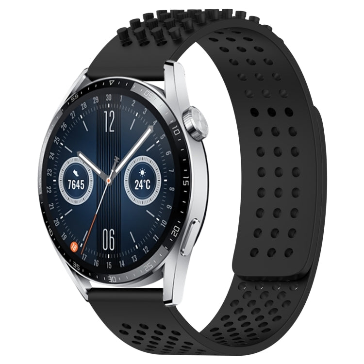 For Huawei Watch GT3 46mm 22mm Holes Breathable 3D Dots Silicone Watch Band(Black) - Watch Bands by PMC TechLife | Online Shopping South Africa | PMC TechLife