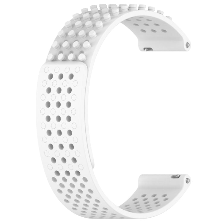 For Huawei Watch GT Runner 22mm Holes Breathable 3D Dots Silicone Watch Band(White)