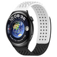 For Huawei Watch 4 22mm Holes Breathable 3D Dots Silicone Watch Band(White+Black) - Watch Bands by PMC TechLife | Online Shopping South Africa | PMC TechLife