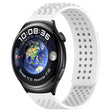 For Huawei Watch 4 22mm Holes Breathable 3D Dots Silicone Watch Band(White) - Watch Bands by PMC TechLife | Online Shopping South Africa | PMC TechLife