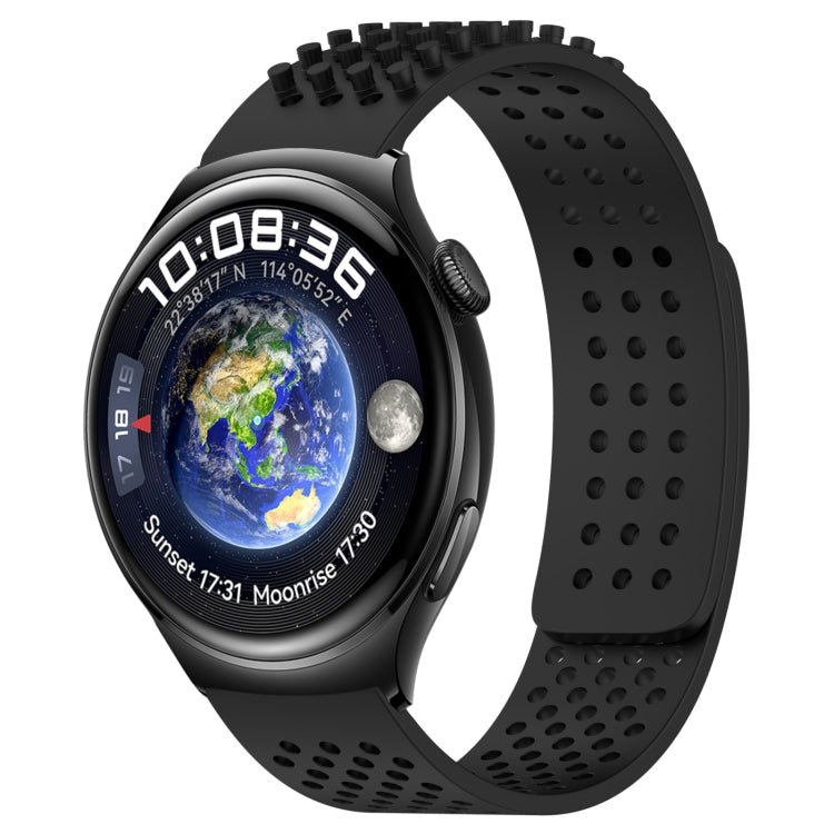 For Huawei Watch 4 22mm Holes Breathable 3D Dots Silicone Watch Band(Black) - Watch Bands by PMC TechLife | Online Shopping South Africa | PMC TechLife