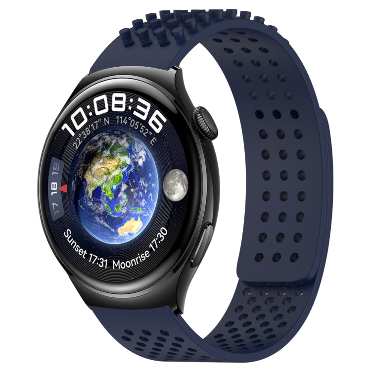 For Huawei Watch 4 22mm Holes Breathable 3D Dots Silicone Watch Band(Midnight Blue) - Watch Bands by PMC TechLife | Online Shopping South Africa | PMC TechLife