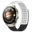 For Huawei Watch 4 Pro 22mm Holes Breathable 3D Dots Silicone Watch Band(White+Black) - Watch Bands by PMC TechLife | Online Shopping South Africa | PMC TechLife
