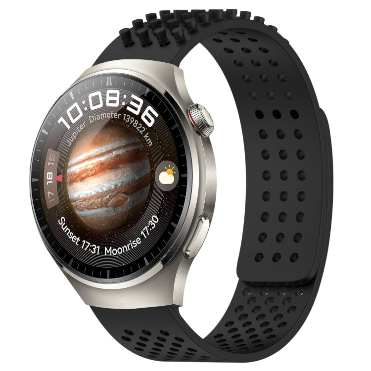 For Huawei Watch 4 Pro 22mm Holes Breathable 3D Dots Silicone Watch Band(Black) - Watch Bands by PMC TechLife | Online Shopping South Africa | PMC TechLife