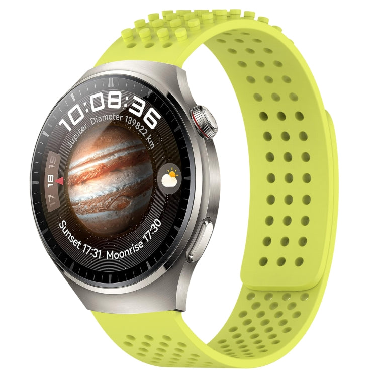 For Huawei Watch 4 Pro 22mm Holes Breathable 3D Dots Silicone Watch Band(Lime Green) - Watch Bands by PMC TechLife | Online Shopping South Africa | PMC TechLife