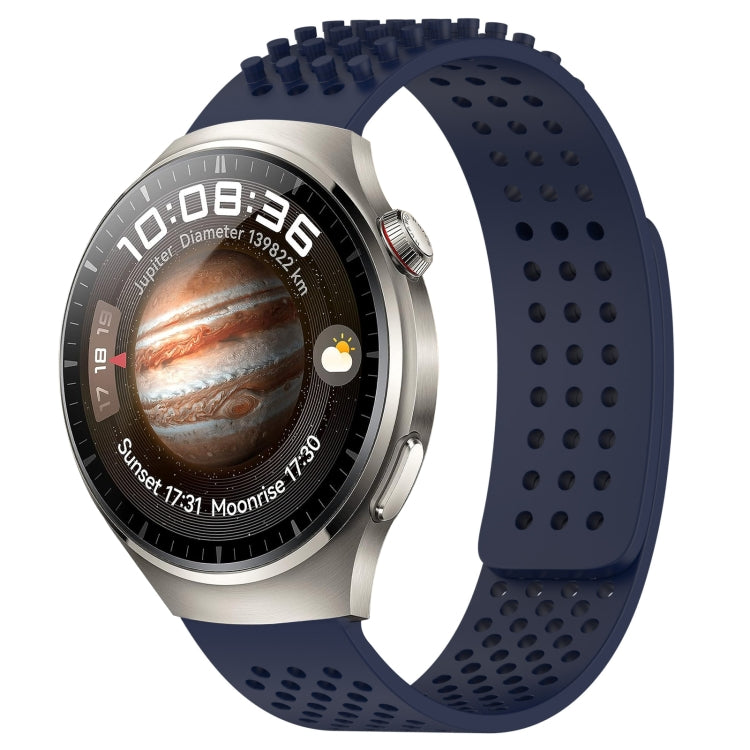 For Huawei Watch 4 Pro 22mm Holes Breathable 3D Dots Silicone Watch Band(Midnight Blue) - free shipping - PMC TechLife - Order now!