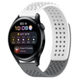 For Huawei Watch 3 22mm Holes Breathable 3D Dots Silicone Watch Band(White+Grey) - Watch Bands by PMC TechLife | Online Shopping South Africa | PMC TechLife