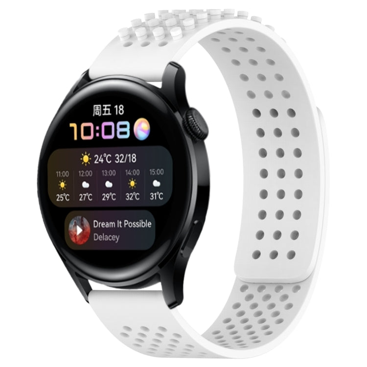 For Huawei Watch 3 22mm Holes Breathable 3D Dots Silicone Watch Band(White) - Watch Bands by PMC TechLife | Online Shopping South Africa | PMC TechLife | Buy Now Pay Later Mobicred